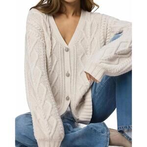 NEW SPLENDID women's harlow heart cardigan in beige